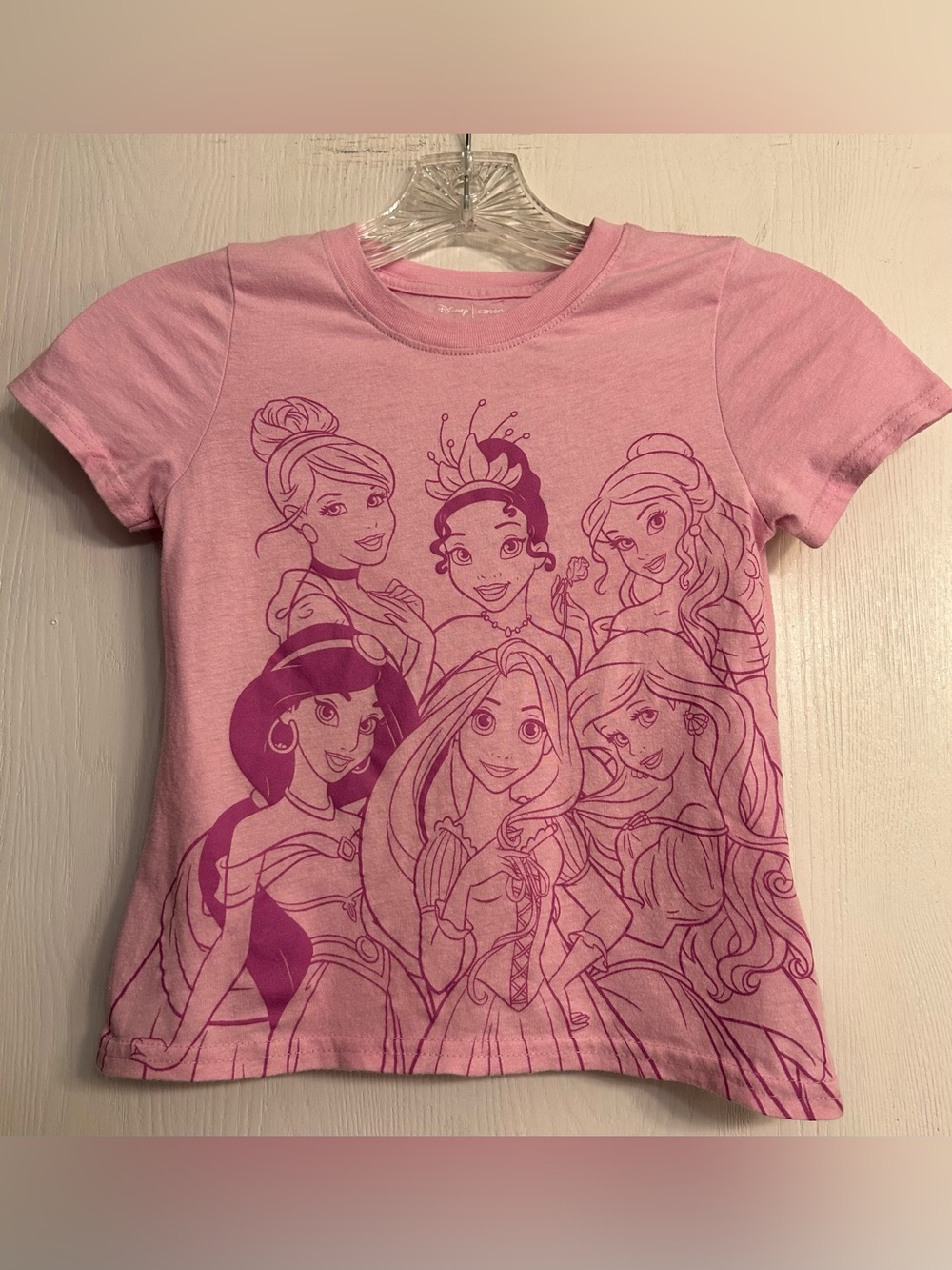 Disney for Carter’s Cute Girls' Disney Princesses Soft Pretty Pink Tee Size 7.